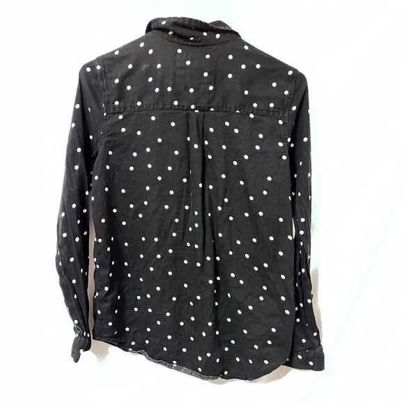 SO - Perfect Shirt - Black w/ White Polka Dot Button Up - Picture 2 of 3